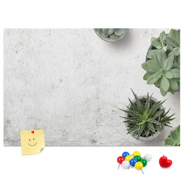 Dekorative Pinnwand aus Kork mit Pflanzenmotiv