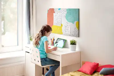 Bedruckte Korkplatte mit POP-Abstraktion