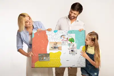 Bedruckte Korkplatte mit POP-Abstraktion