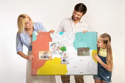 Bedruckte Korkplatte mit POP-Abstraktion