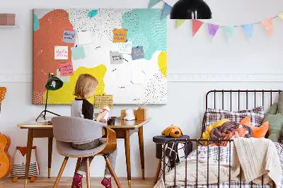 Bedruckte Korkplatte mit POP-Abstraktion