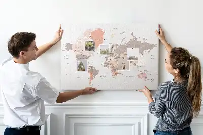 Bilder-Korktafel Detaillierte Weltkarte