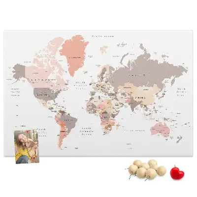 Bilder-Korktafel Detaillierte Weltkarte