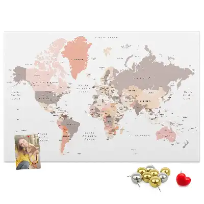 Bilder-Korktafel Detaillierte Weltkarte