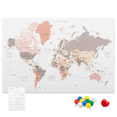 Bilder-Korktafel Detaillierte Weltkarte