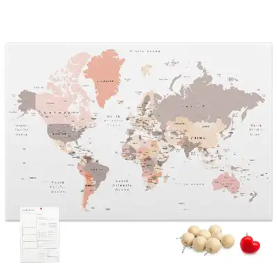 Bilder-Korktafel Detaillierte Weltkarte