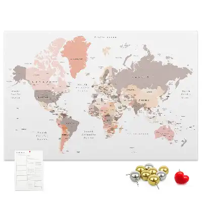 Bilder-Korktafel Detaillierte Weltkarte