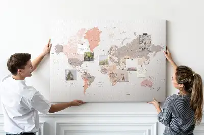 Bilder-Korktafel Detaillierte Weltkarte