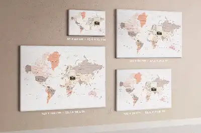 Bilder-Korktafel Detaillierte Weltkarte