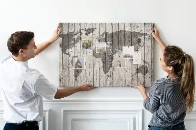 Bedruckte Weltkarte aus Kork