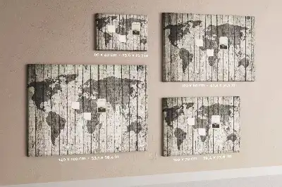 Bedruckte Weltkarte aus Kork