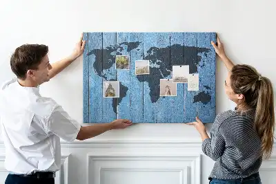 Bilder-Korktafel Rustikale Globuskarte