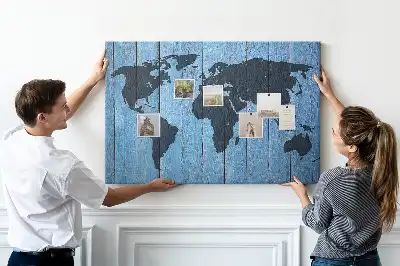 Bilder-Korktafel Rustikale Globuskarte