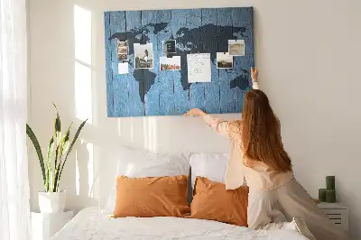 Bilder-Korktafel Rustikale Globuskarte