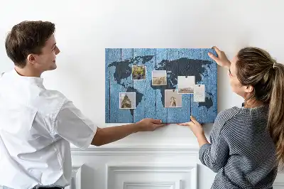 Bilder-Korktafel Rustikale Globuskarte