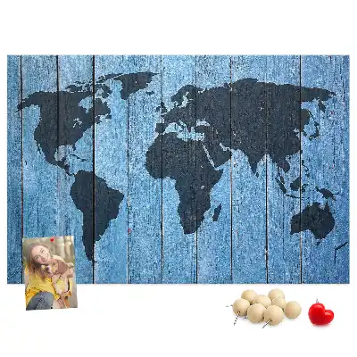 Bilder-Korktafel Rustikale Globuskarte