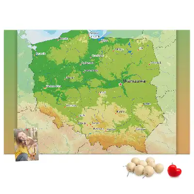Pinnwand Physische Karte Polens