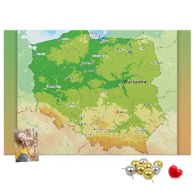 Pinnwand Physische Karte Polens