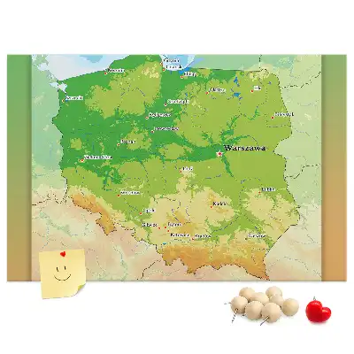Pinnwand Physische Karte Polens