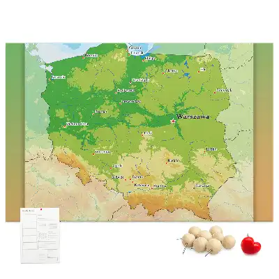 Pinnwand Physische Karte Polens
