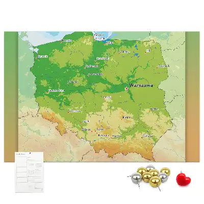 Pinnwand Physische Karte Polens