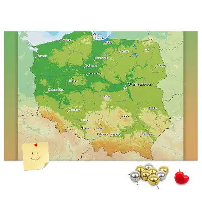 Pinnwand Physische Karte Polens