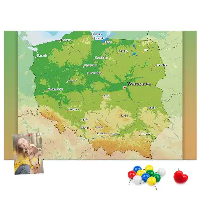 Pinnwand Physische Karte Polens