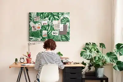 Kork-Pinnwand im Monstera-Blatt-Design