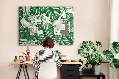 Kork-Pinnwand im Monstera-Blatt-Design