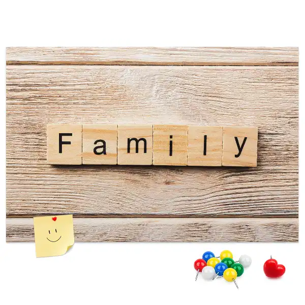 Dekorative familienmotiv Korktafel