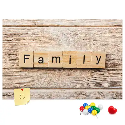 Bilder-Korktafel Dekoratives Familienmotiv