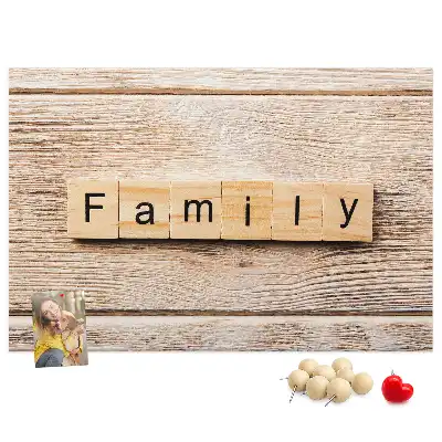 Dekorative familienmotiv Korktafel