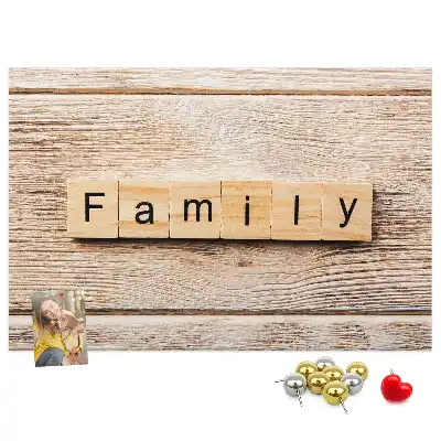 Dekorative familienmotiv Korktafel