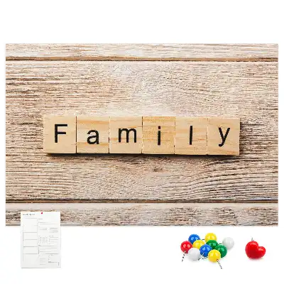 Dekorative familienmotiv Korktafel