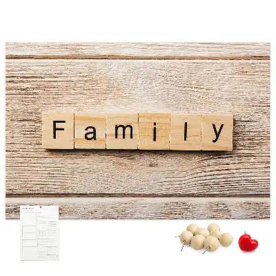 Dekorative familienmotiv Korktafel