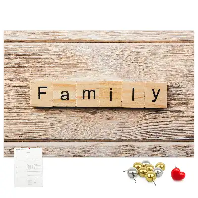 Dekorative familienmotiv Korktafel