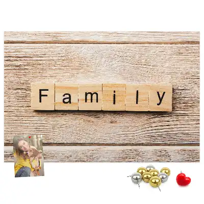 Dekorative familienmotiv Korktafel