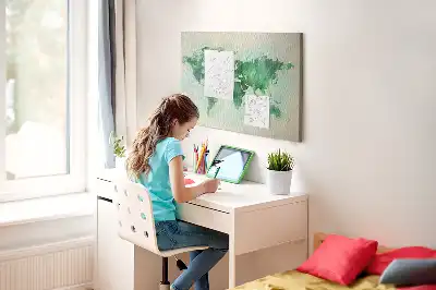 Bedruckte Korkplatte mit Motiv verschwommene Kontinente und Wasserflecken