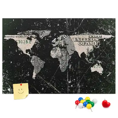Pinnwand Weltkarte Dollar