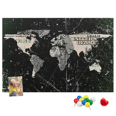 Pinnwand Weltkarte Dollar