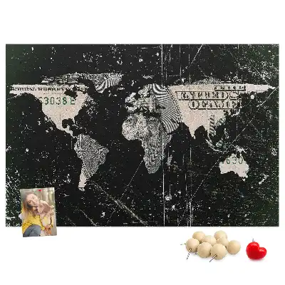 Pinnwand Weltkarte Dollar