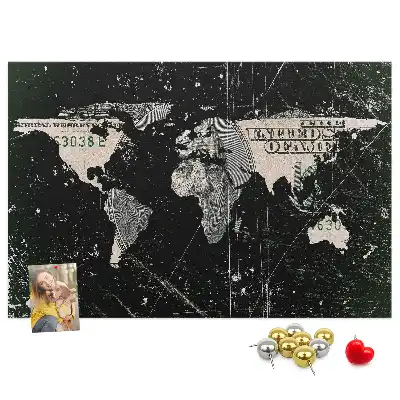 Pinnwand Weltkarte Dollar