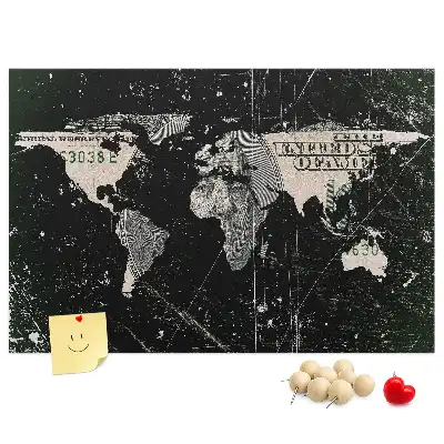 Pinnwand Weltkarte Dollar