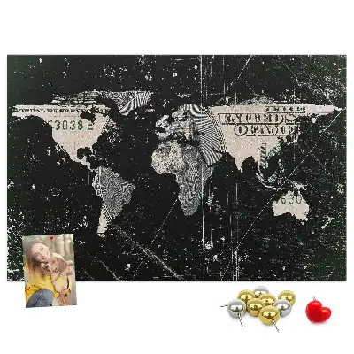 Pinnwand Weltkarte Dollar