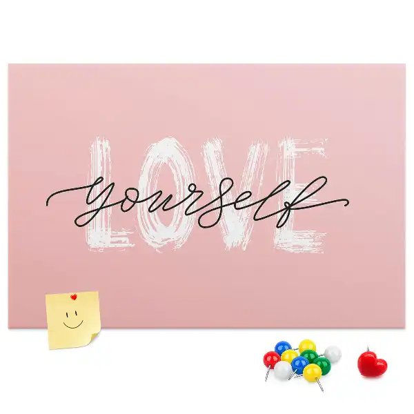 Kork Pinnwand Motto Selbstliebe