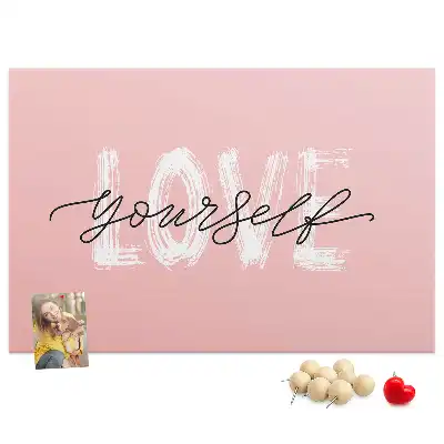 Kork Pinnwand Motto Selbstliebe