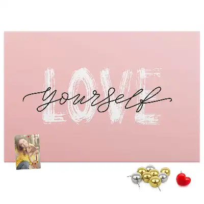 Kork Pinnwand Motto Selbstliebe