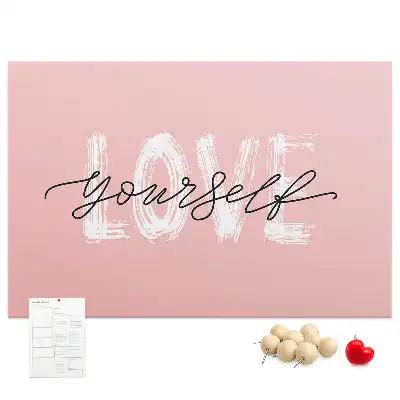 Kork Pinnwand Motto Selbstliebe
