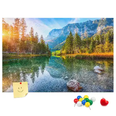 Bilder-Korktafel Fluss Berge Landschaft