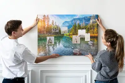 Bilder-Korktafel Fluss Berge Landschaft